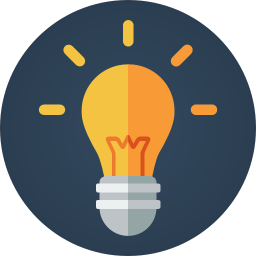 lampada de ideias fundo azul com cor amarelo